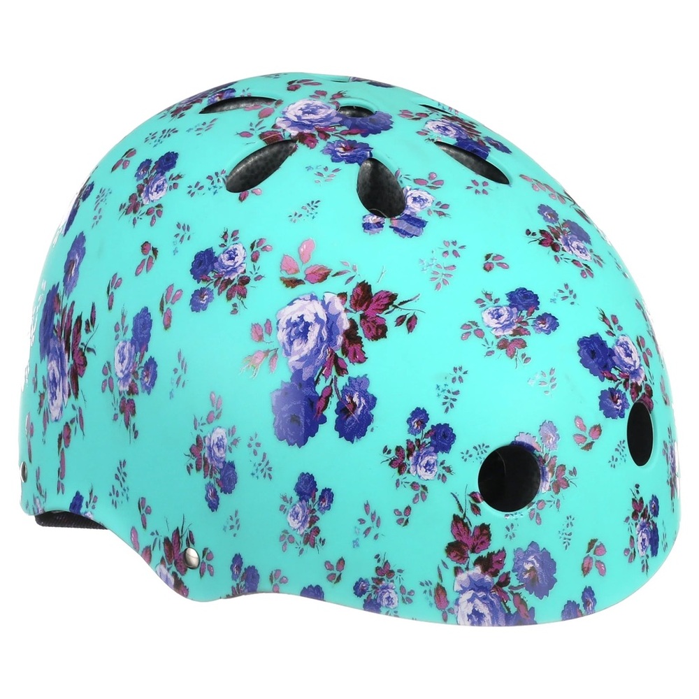 Floral Kids Helmet - Blue and Purple